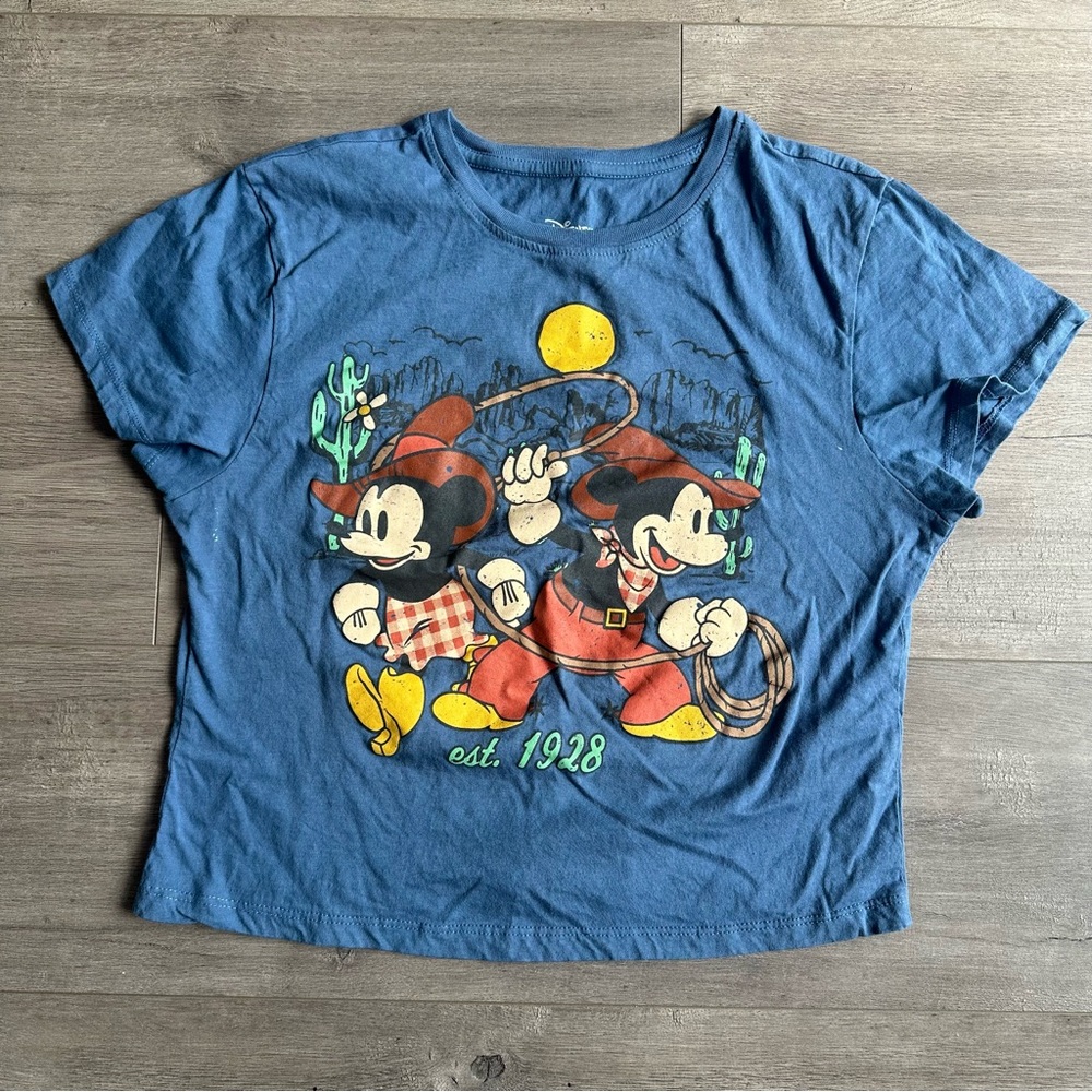 Disney Mickey & Minnie rodeo crop t-shirt - size XL